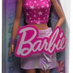 Barbie Fashionistas Doll #215 with Black Straight Hair & Iridescent Skirt, 65th Anniversary
