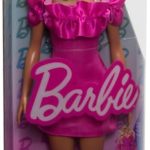 Barbie Fashionistas Doll #217 with Brown Wavy Hair & Pink Dress, 65th Anniversary