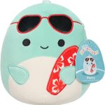 Squishmallows Perry The Teal Dolphin with Sunglasses and Surfboard
