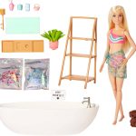 Barbie Doll & Bathtub Playset, Blonde, Confetti Soap & Accessories