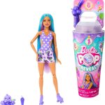 Barbie Pop Reveal Fruit Series Grape Fizz Doll, 8 Surprises Include Pet, Slime, Scent & Color Change