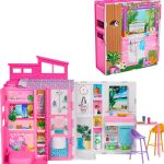 Barbie Getaway House, Doll House Playset with 4 Play Areas and 11 Decor Accessories