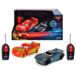 Lightning McQueen and Storm Jackson RC racers with glow effect