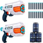 XShot Excel Reflex 6 Double Pack 2 Shooters 3 Cans 16 Darts