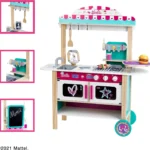 Barbie Restaurant Bistro, wood (MDF) with Barbecue, Oven and Refrigerator