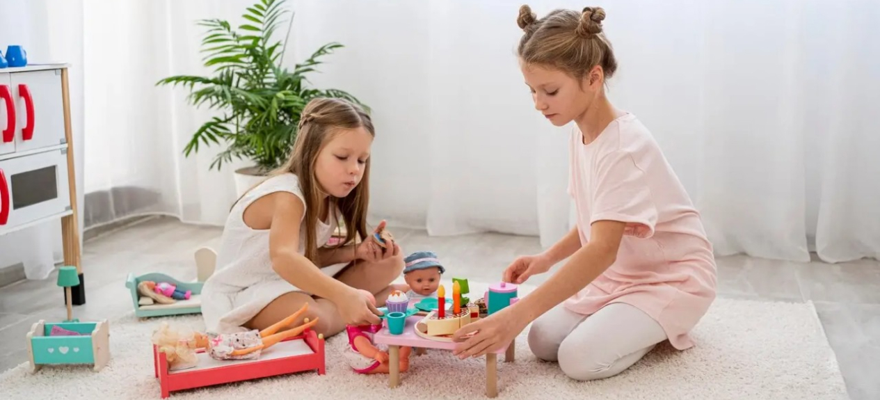 Playing with toys
