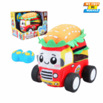 Burger-Themed Plush R/C Car for Kids – Soft, Washable & Block Compatible