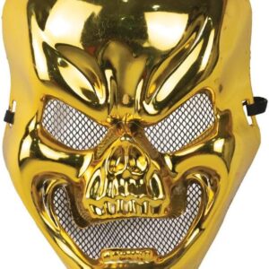 Spooky Metallic Gold Skull Mask Halloween Costume