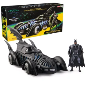 DC Comics Batman Batmobile Retro Vehicle — Rolling Batmobile with 4″ Batman Figure