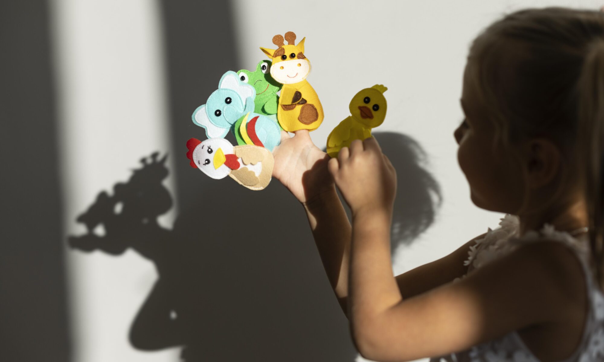 Adorable Little Girl Playing With Her Puppets Home | Play and Dream Toys UAE