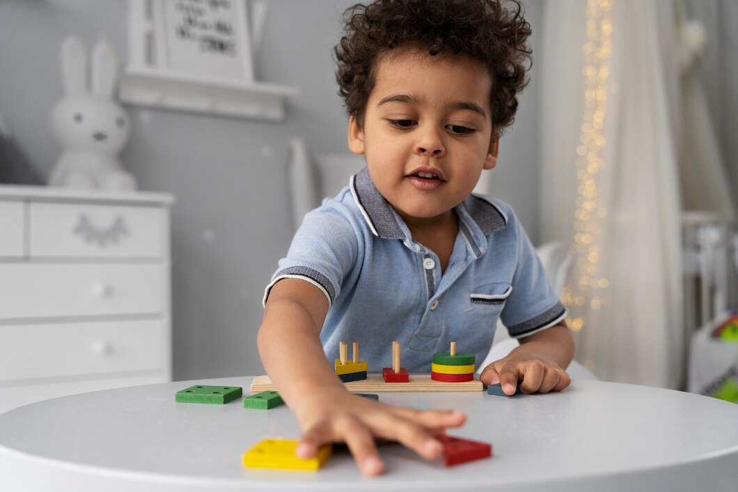 Close Up Child Enjoying Didactic Game | Play and Dream Toys UAE
