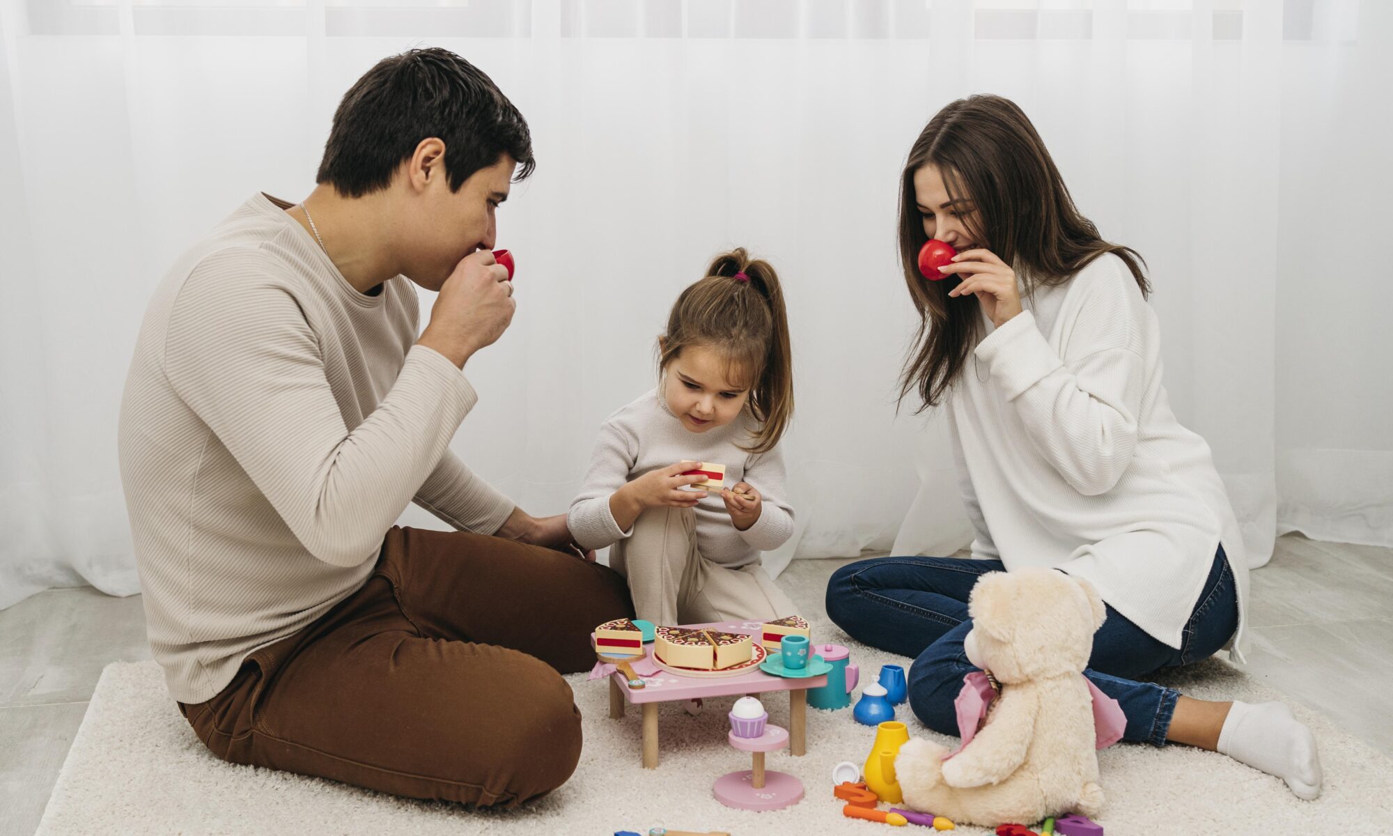 Daughter Parents Playing Together Home | Play and Dream Toys UAE