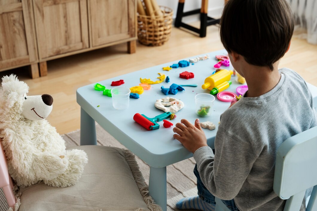 High Angle Kid With Playdough | Play and Dream Toys UAE