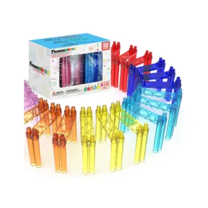 PicassoTiles Magnetic Tiles Race Track Support Column Expansion Set (12 pcs)