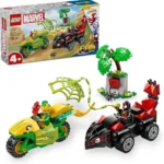 LEGO Marvel Spin and Electro Dinosaur Vehicle Chase Set, Creative Building Toy with a Super Hero Car