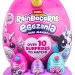 Rainbocorns Eggzania Mini Mania Series 1 by ZURU ? Surprise Egg Plush Toy with 10+ Surprises, Slime, Stickers & DIY Jewelry, Collectible Gift for Girls 3+