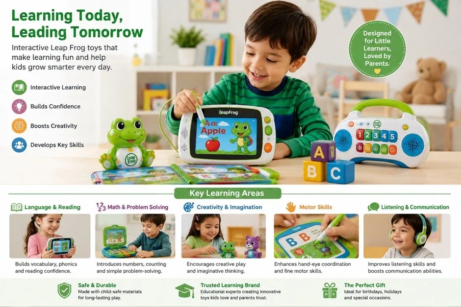 Leap Frog educational toys supporting language math creativity and motor skills