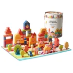 Babycare 120-Piece Wooden City Building Blocks Set