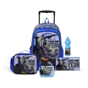 Batman "Face Your Fear" 5-in-1 18-Inch School Trolley Set