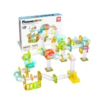 PicassoTiles 80-Piece Mini Diamond Series Magnetic Marble Run Set with Launcher