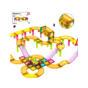 PicassoTiles 40-Piece Mini Diamond Series Magnetic Race Track Travel Toy