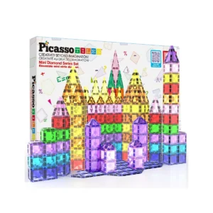 PicassoTiles 80-Piece Mini Diamond Series Magnetic Building Tile Set